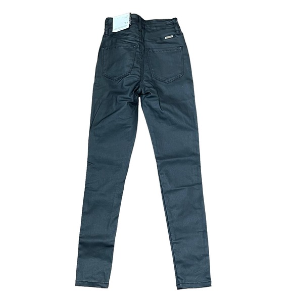 KanCan High Rise Ankle Skinny Jeans Size 1/24 Junior Faux Leather 21X27 - Picture 6 of 6